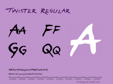 Twister Regular Unknown Font Sample