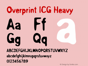 Overprint ICG Heavy Macromedia Fontographer 4.1.3 18/06/1996 Font Sample