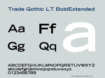 Trade Gothic LT BoldExtended Version 006.000图片样张