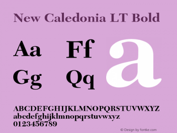 New Caledonia LT Bold Version 006.000 Font Sample