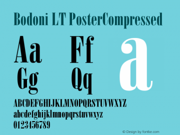 Bodoni LT PosterCompressed Version 006.000图片样张