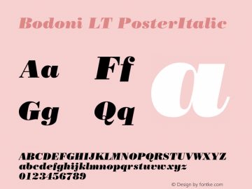Bodoni LT PosterItalic Version 006.000图片样张