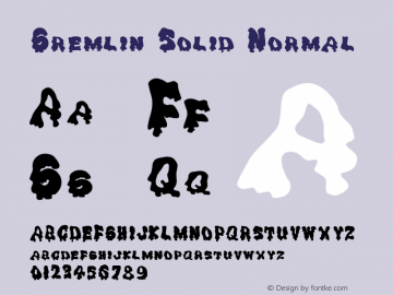 Gremlin Solid Normal Altsys Fontographer 4.1 12/22/94 Font Sample