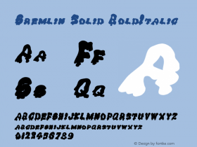 Gremlin Solid BoldItalic Altsys Fontographer 4.1 12/22/94 Font Sample