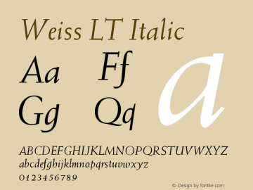 Weiss LT Italic Version 006.000图片样张