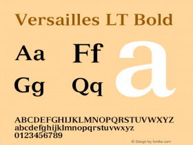 Versailles LT Bold Version 006.000 Font Sample