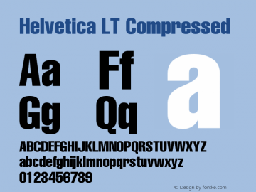 Helvetica LT Compressed Version 006.000 Font Sample