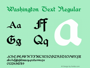 Washington Text Regular 1.1 Font Sample