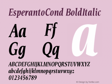 EsperantoCond BoldItalic Version 005.000图片样张