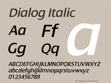 Dialog Italic Version 005.000图片样张