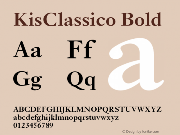 KisClassico Bold Version 005.000图片样张