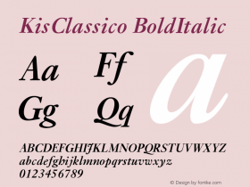 KisClassico BoldItalic Version 005.000图片样张