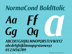 NormaCond BoldItalic Version 005.000图片样张