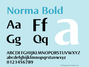 Norma Bold Version 005.000 Font Sample