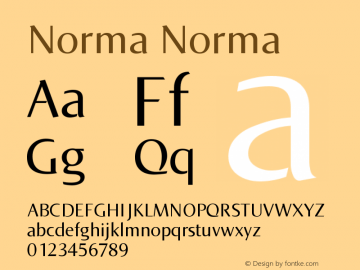 Norma Norma Version 005.000 Font Sample