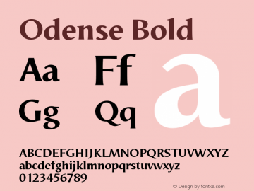Odense Bold Version 005.000 Font Sample