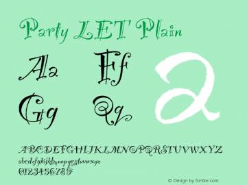 Party LET Plain 7.0d1e1 Font Sample