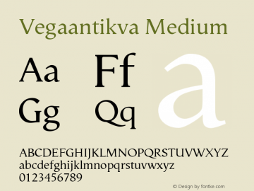Vegaantikva Medium Version 005.000 Font Sample