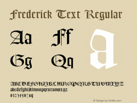 Frederick Text Regular Version 001.000 Font Sample
