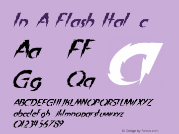 In A Flash Italic Version 2002; 1.0, initial r Font Sample