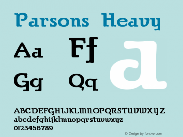 Parsons Heavy Version 002.012 Font Sample
