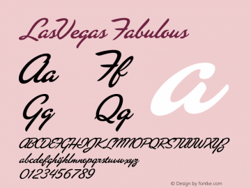 LasVegas Fabulous Version 001.000 Font Sample