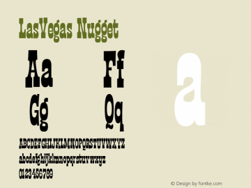 LasVegas Nugget Version 001.000 Font Sample