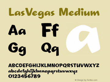 LasVegas Medium Version 001.000 Font Sample