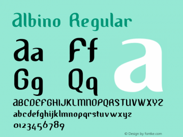 Albino Regular Macromedia Fontographer 4.1.5 13/09/02 Font Sample