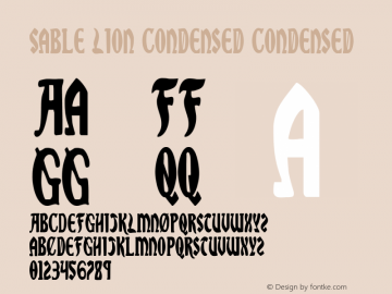 Sable Lion Condensed Condensed 001.000 Font Sample