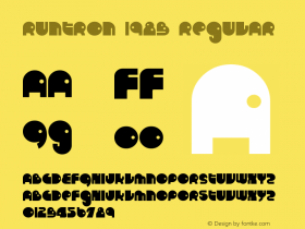 RunTron 1983 Regular Macromedia Fontographer 4.1.3 9/18/02 Font Sample