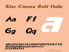 Star Cinema Bold Italic V 1.0图片样张