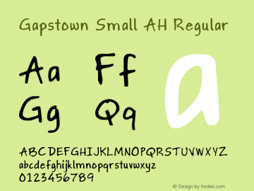 Gapstown Small AH Regular Version 1.10 Font Sample