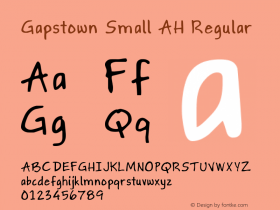 Gapstown Small AH Regular Version 1.10 Font Sample