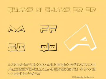 Quake & Shake 3D 3D 2 Font Sample