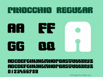 Pinocchio Regular Version 001.000 Font Sample