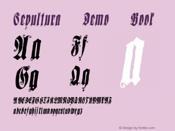 Sepultura Demo Book Version Macromedia Fontograp Font Sample