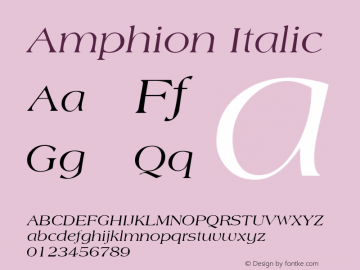 Amphion Italic WSI:  11/27/92图片样张