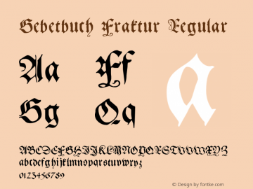 Gebetbuch Fraktur Regular Version 001.035 Font Sample