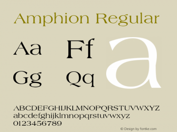 Amphion Regular Print Artist: Sierra On-Line, Inc. Font Sample