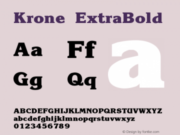 Krone ExtraBold Version 001.032 Font Sample
