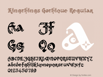 Kingthings Gothique Regular Version 3.0, March 2003 Font Sample