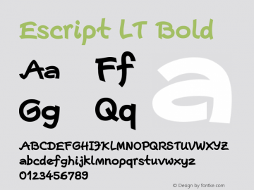 Escript LT Bold Version 1.000 Font Sample