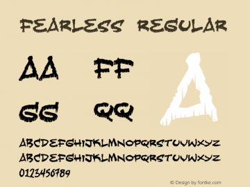 Fearless Regular 2002; 1.0, initial release Font Sample