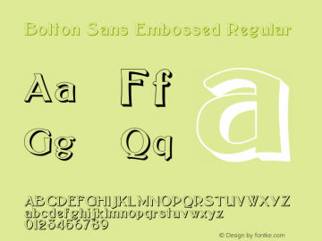 Bolton Sans Embossed Regular Version 1.0; 2002; initial release图片样张