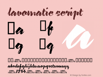 lavomatic script Macromedia Fontographer 4.1.5 22/07/02 Font Sample