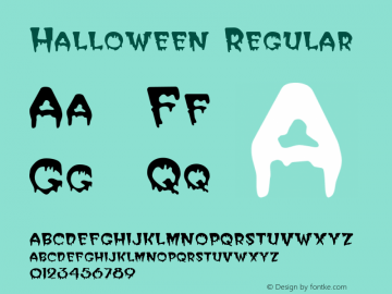 Halloween Regular WSI:  11/27/92 Font Sample