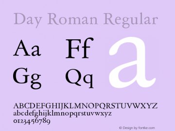 Day Roman Regular Version 001.000 Font Sample