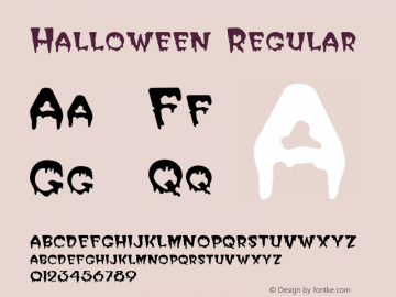 Halloween Regular The IMSI MasterFonts Collection, tm 1995, 1996 IMSI (International Microcomputer Software Inc.) Font Sample