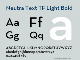 Neutra Text TF Light Bold OTF 1.000;PS 001.000;Core 1.0.29 Font Sample